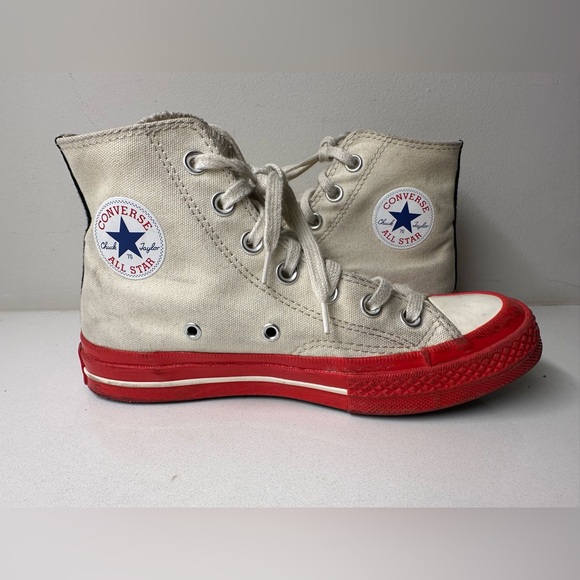 Comme des Garçons PLAY x Converse Chuck 70 High Tops Women’s US 6 Red Sole - Picture 6 of 10